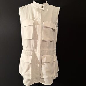 Kenneth Cole New York white sleeveless utility vest